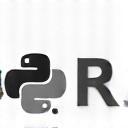 Python and R programming language logos